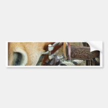 Horse Bit & Strap on Horse Bumper Sticker