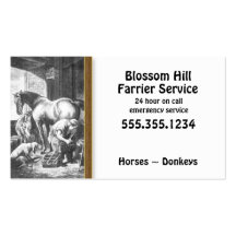 Horse Donkey Farrier Business Card