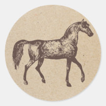 horse ink stamped sticker