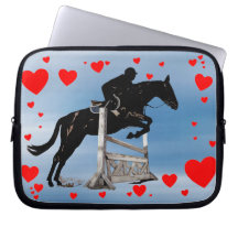 Horse Jumper & Heart Laptop Bag Laptop Sleeve
