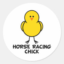 Horse Racing Chick Stickers