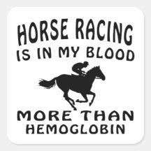 Horse Racing Design Square Stickers