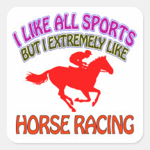 Horse racing designs square sticker