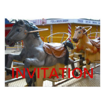 Horse Ride at a Funfair Happy Invitation