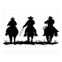 horse riders post card
