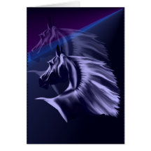 Horse Silhouette Shadowed Card