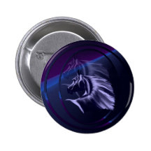 Horse Silhouette Shadowed Oval Button