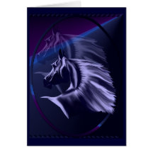 Horse Silhouette Shadowed Oval Card