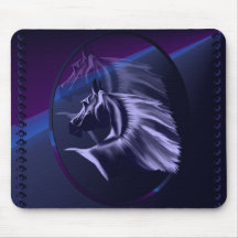 Horse Silhouette Shadowed Oval Mousepad