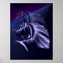 Horse Silhouette Shadowed Print