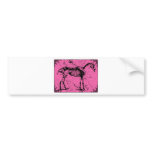 Horse Skeleton Pink bumper stickers