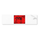 Horse skeleton red bumper stickers
