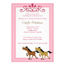 HORSE Western Cowgirl 5x7 Baby Shower Invitation