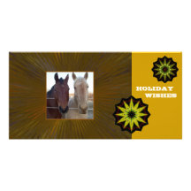 Horses Holiday Wishes Customized Photo Card