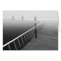 Horses - Horse-racing - Railbird Greeting Card