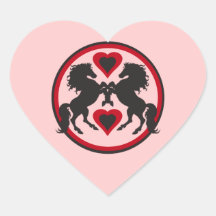HORSES LOVE DANCE HEART STICKER
