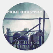 Horses Pure Country Round Sticker