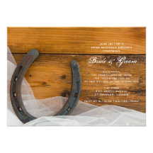 Horseshoe and Veil Country Post Wedding Brunch Custom Invite