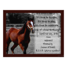 horsey party invite