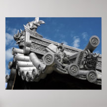 Horyu-ji Temple Roof Gargoyles - Nara Japan Posters