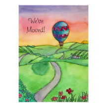Hot Air Balloon Moved New Address Announcements