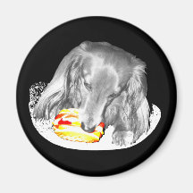 Hot Dog Attacks Cheeseburger Refrigerator Magnet