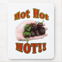 Hot Hot HOT Chocolate Habanero Peppers in Hand Mouse Pads