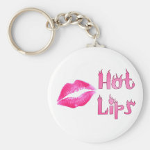 HOT HOT HOT LIPS by SHARON SHARPE Keychain