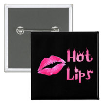 HOT HOT HOT LIPS by SHARON SHARPE Pinback Button