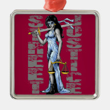 Hot Lady Justice by Street Justice Christmas Ornaments