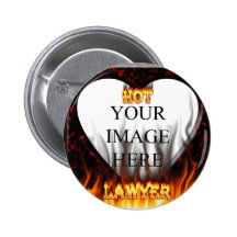 Hot Lawyer fire and flames red marble Button