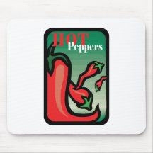 Hot Pepper Text Graphic two chilis Mousepad