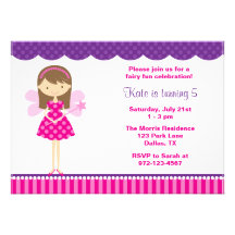 Hot Pink and Purple Fairy Invitation