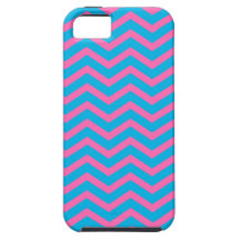 Hot Pink & Cyan Zigzag Pattern iPhone 5 Case