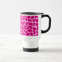 Hot pink giraffe pattern mug