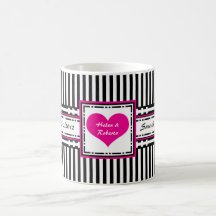 Hot Pink Heart Save The Date Coffee Mug