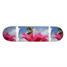 Hot Pink Hibiscus Skateboard