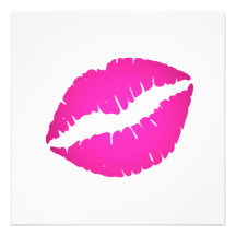 Hot Pink Kiss Custom Announcements