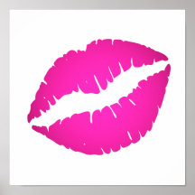 Hot Pink Kiss Poster