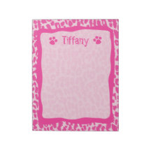 Hot Pink Leopard Cheetah Customisable Notepad