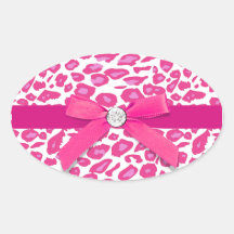 Hot Pink Leopard Envelope Seal Sticker