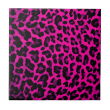 Hot Pink Leopard Print Tiles