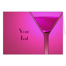 Hot Pink Martini Cocktail Greeting Card