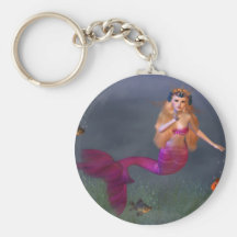 Hot Pink Mermaid Keychain