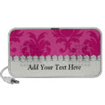 hot pink on pink chic damask pattern design iPhone speaker