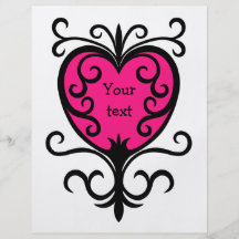 Hot pink punk girly girl ornate heart flyer