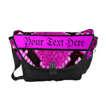 HOT PINK PYTHON SNAKE PRINT BAG COURIER BAGS