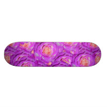 Hot pink roses skate deck