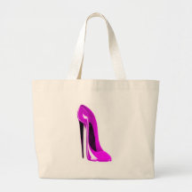 hot pink stiletto shoe canvas bag