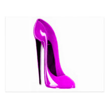 hot pink stiletto shoe post cards